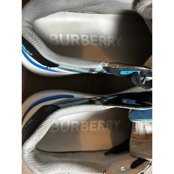 BURBERRY London England Blue Plaid Men's Sneakers Size EU 41 US 8 - Picture 9 of 11